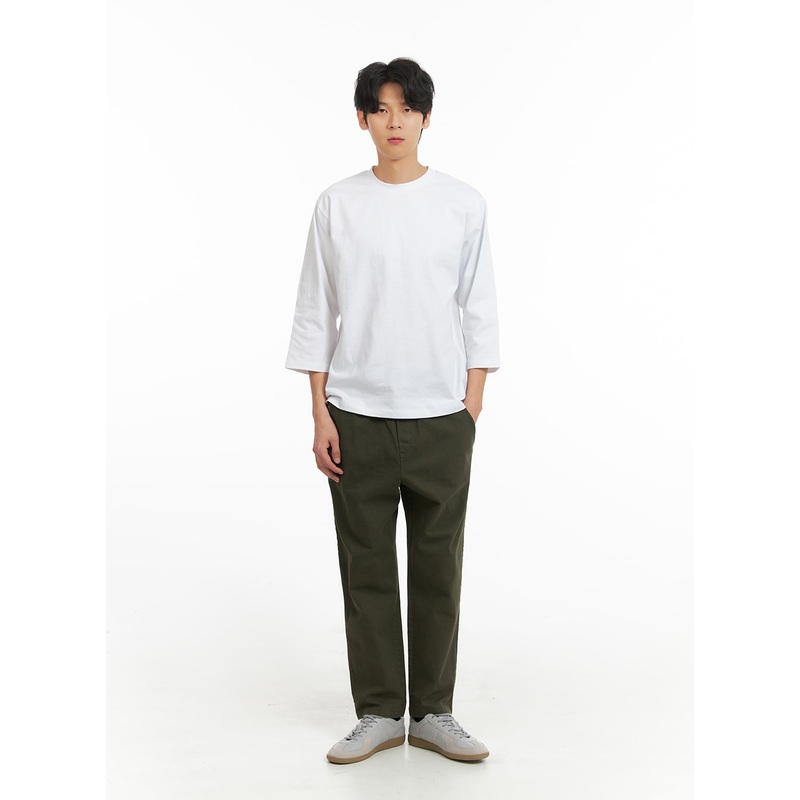 Men’s Solid Cotton Straight Fit Pants IA401