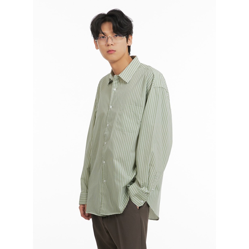 Men’s Striped Button Down Shirt IA401