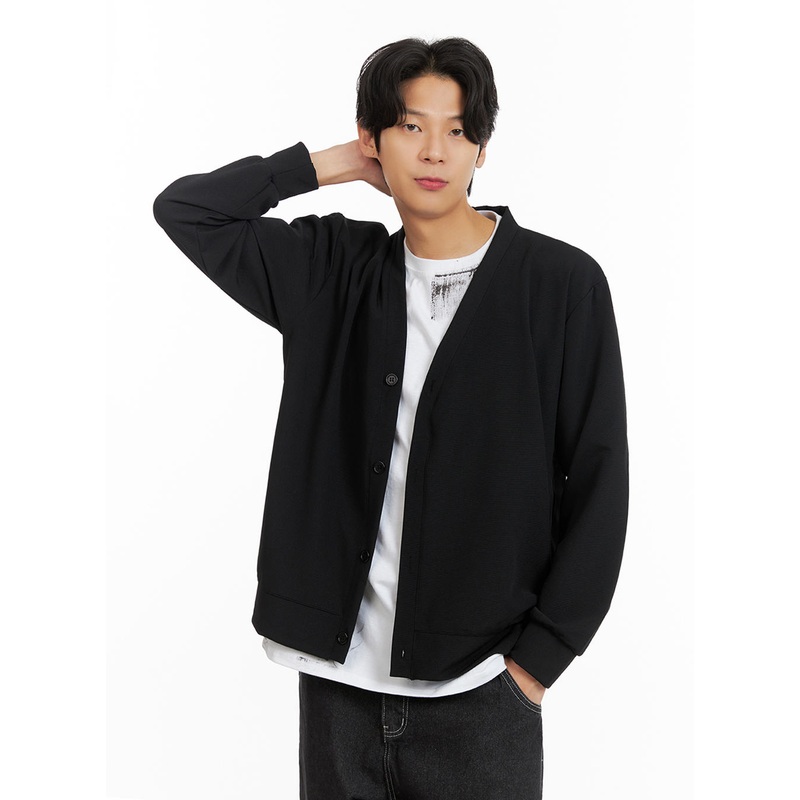 Men’s V-Neck Buttoned Knit Cardigan IA402