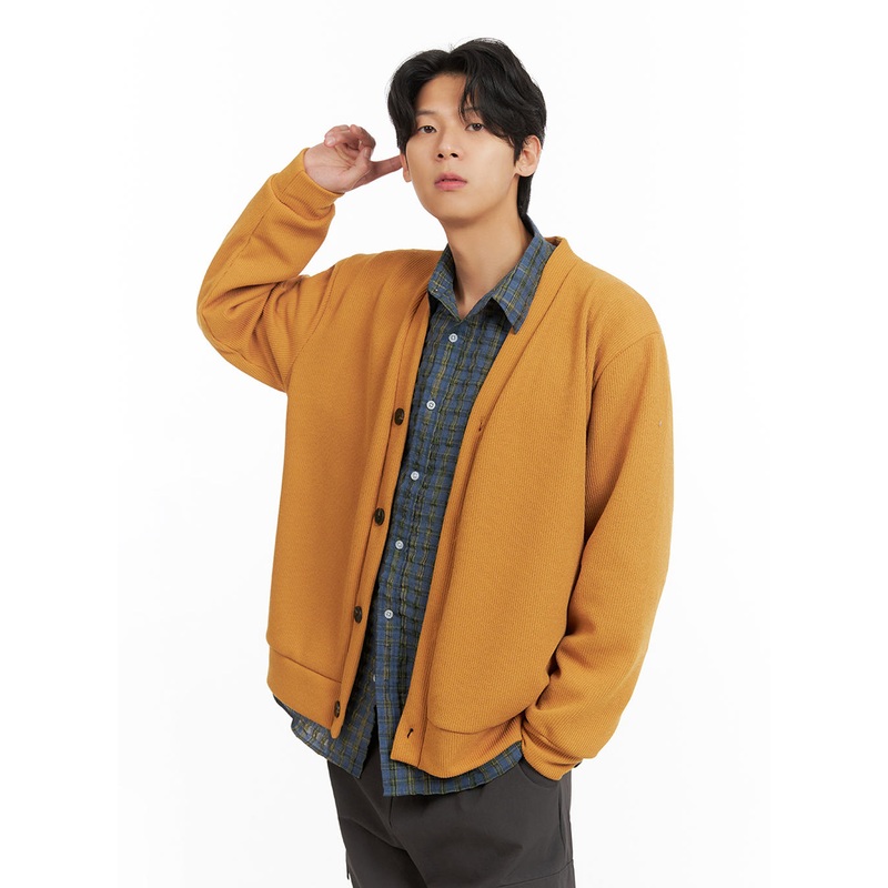 Men’s V-Neck Buttoned Sweater IA402