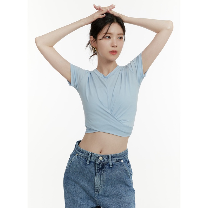 Twist Crop Top OA405|Light blue|Black|White|S/M