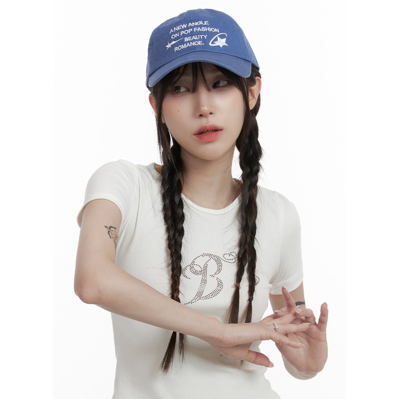 Acubi Star Graphic Cap OA425|Blue|Gray|Green|Beige|Black|One Size