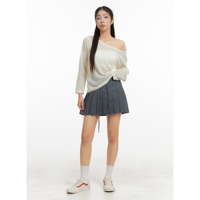 Bowknot Pleated Mini Skirt OA429
