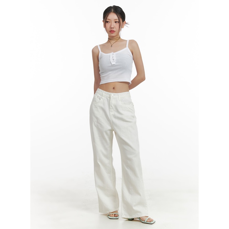Classic Loose Fit Cotton Straight Pants OA416