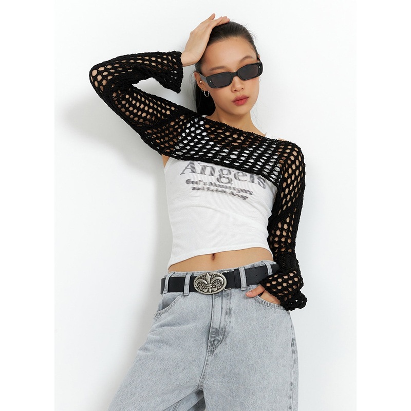 Crochet Knit Bolero Sweater IA417
