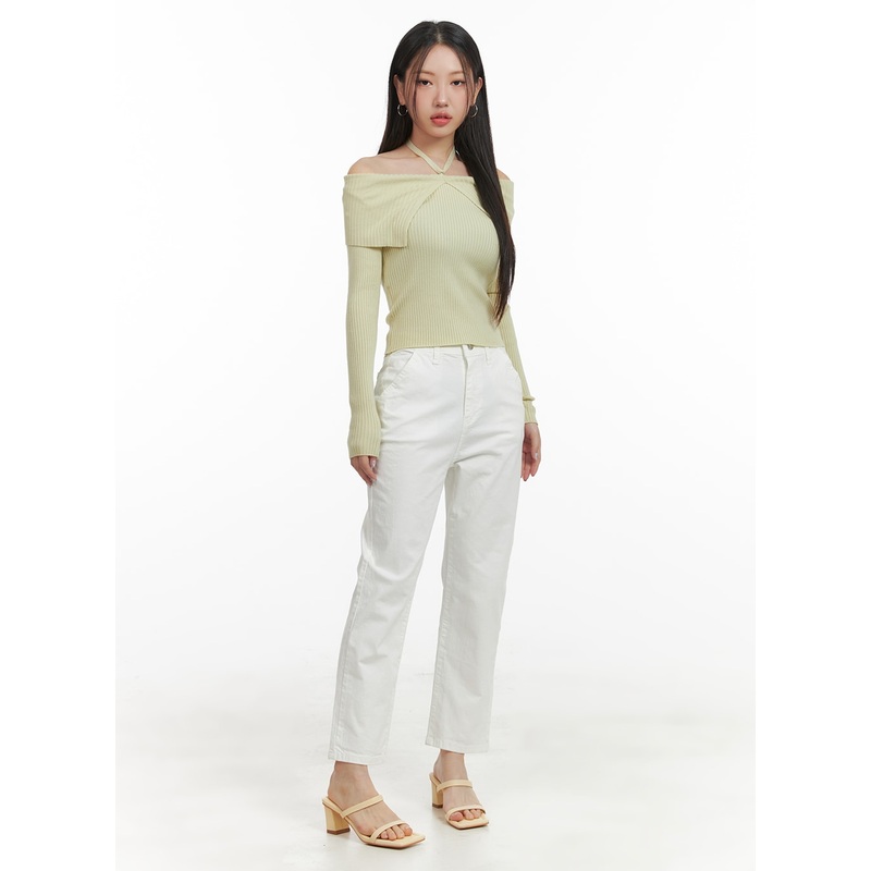 Cropped Straight Fit Pants OA415