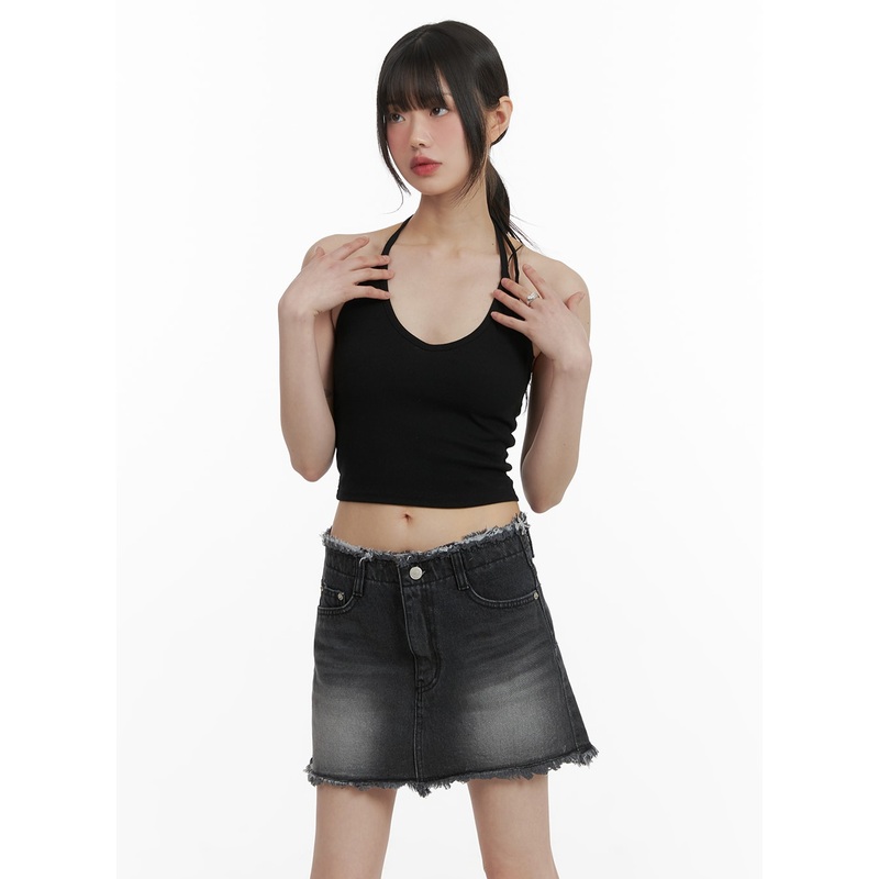 Halter Strap Crop Cami Top CA419