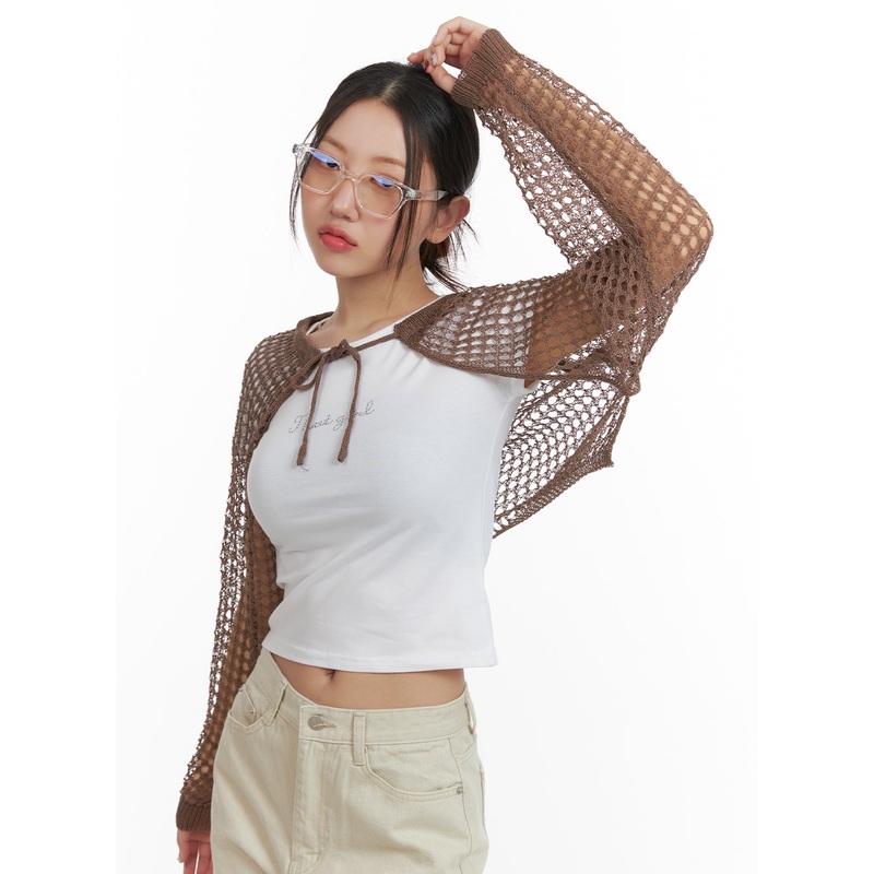 Hollow Out Crochet Bolero OA419