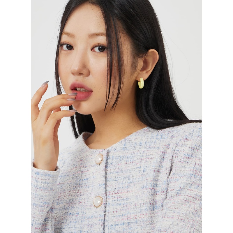 Hoop Earrings BF323|Light beige|Yellow|Mint|One Size