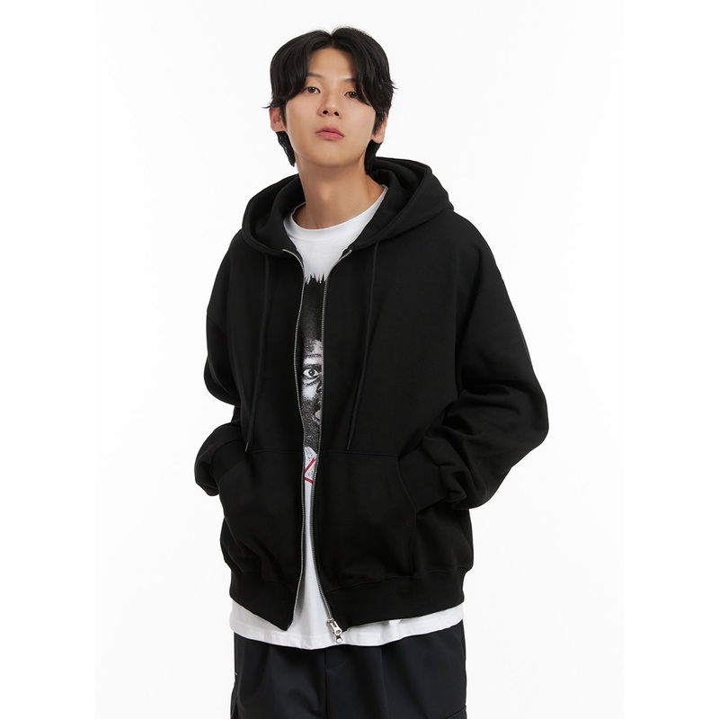 Men’s Basic Hoodie Jacket (Black) IY402