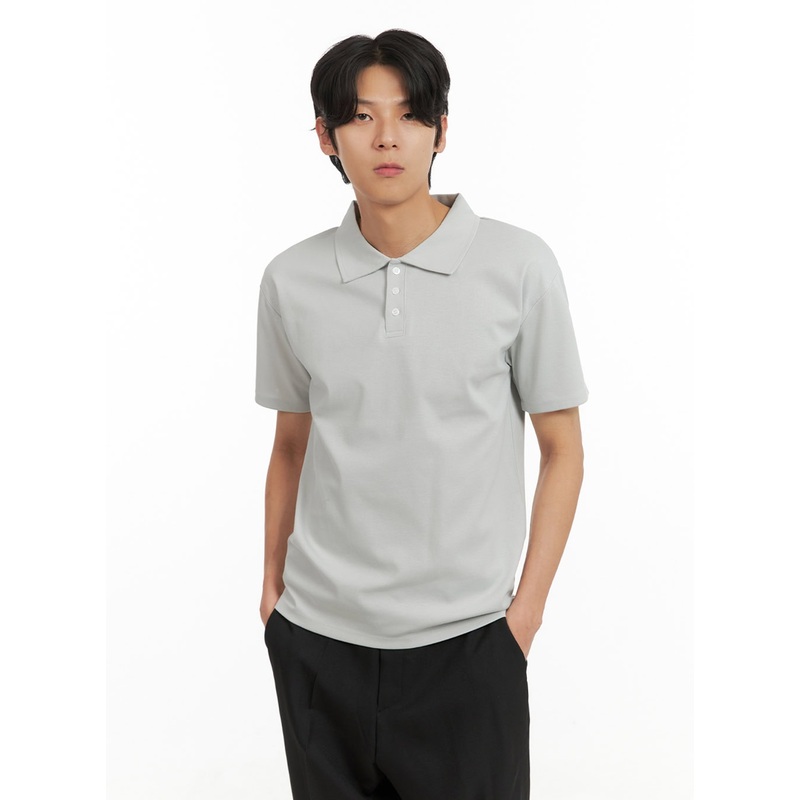 Men’s Basic Polo Shirt IY402|Gray|Beige|Black|M|L|1XL