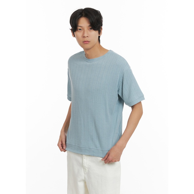 Men’s Breezy Stripe T-Shirt (Light Blue) IY402