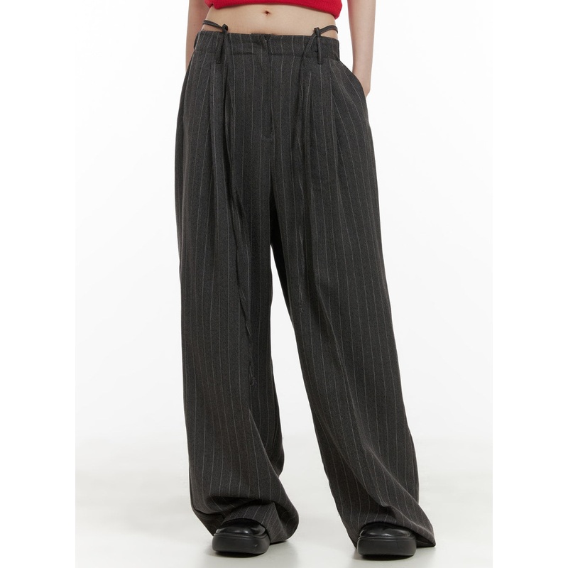 Pintuck Stripe Wide Trousers CA418