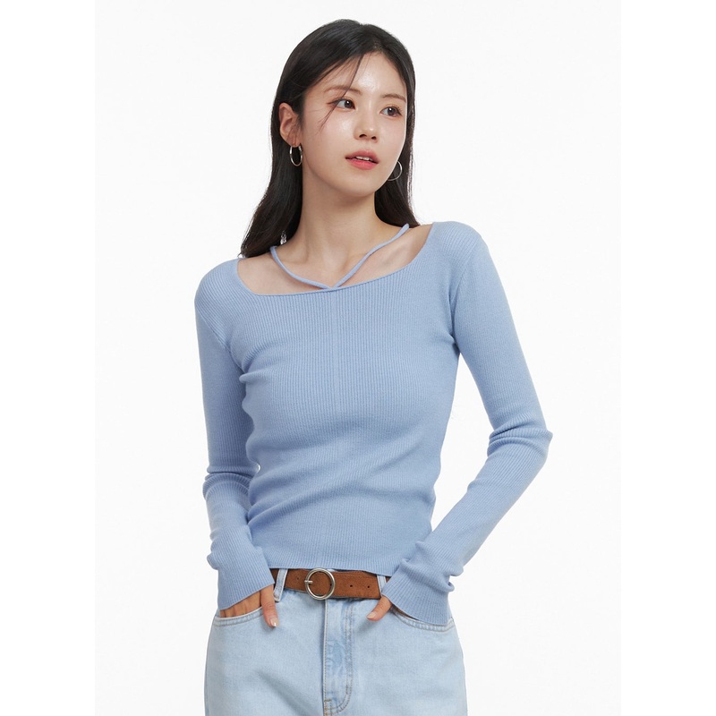 Square Halter Neck Knit Top OA419