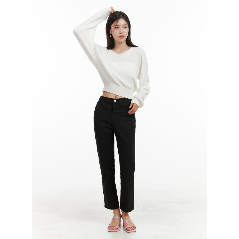 Straight Fit Cropped Pants OA419