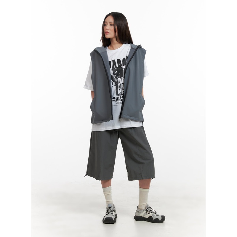 String-Banded Nylon Pants CA430