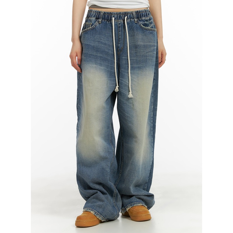 Vintage Drawstring Wide Fit Jeans CA418