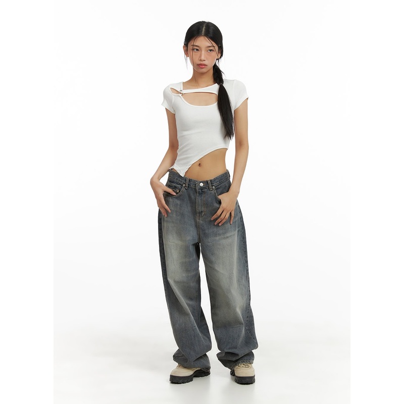 Vintage Washed Baggy Jeans CA424