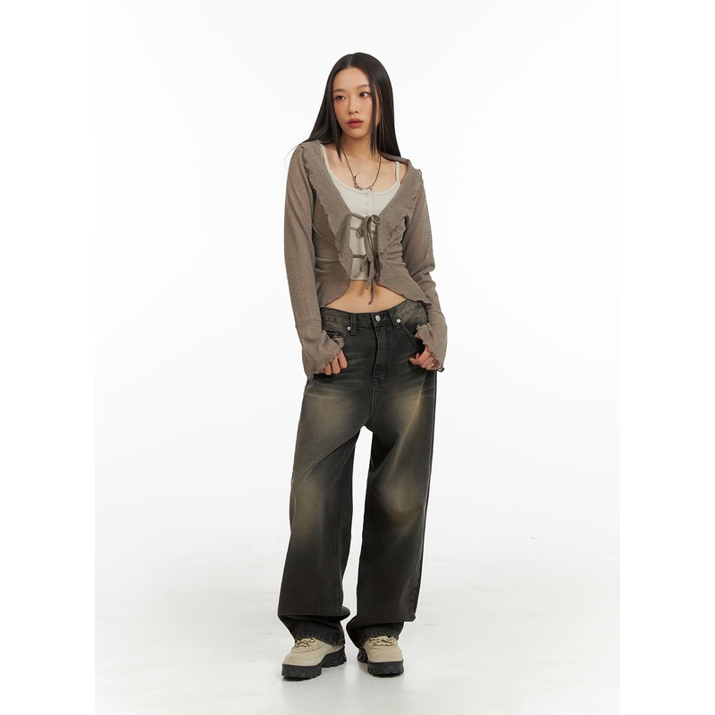 Vintage Washed Baggy Jeans IA417