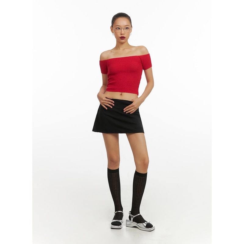 A-Line Low Rise Skorts IY422|Black|White|Beige|Dark gray|S/M