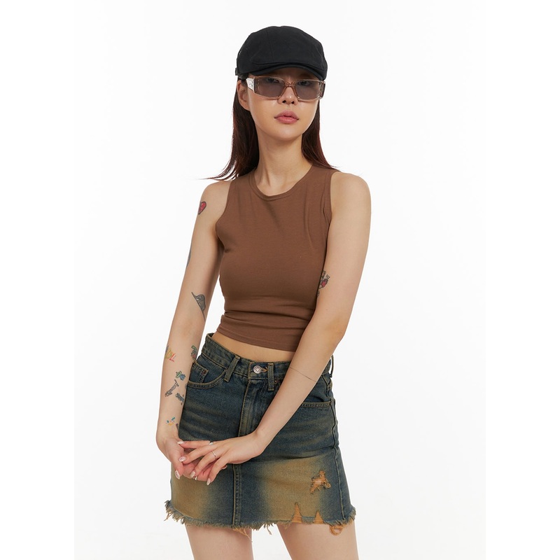 Basic Sleeveless Crop Top IY410