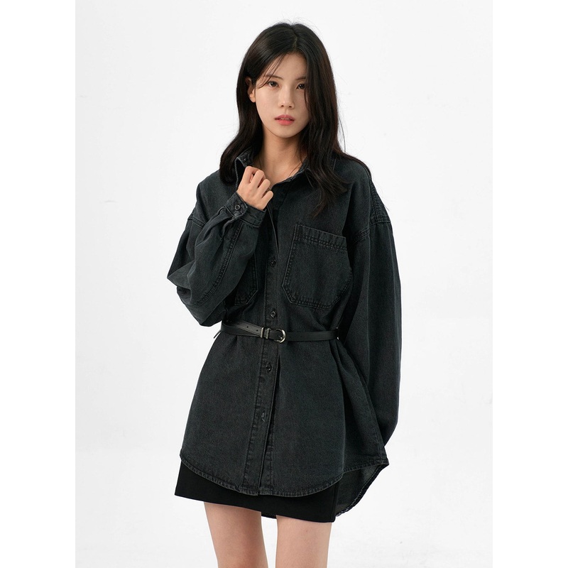 Loose-Fit Denim Shirt OG327|Blue|Black|M/L