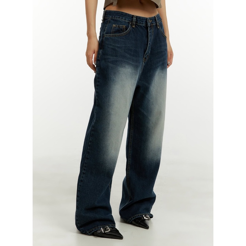 Low Rise Baggy Jeans CY409|Dark blue|S|M|L