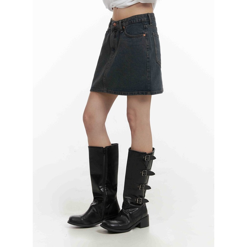 Low Wash Indigo Dream Denim Mini Skirt CY407