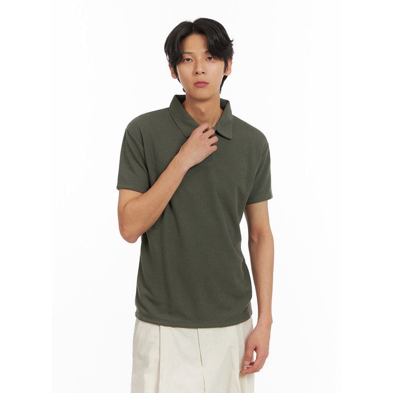 Men’s Basic Short Sleeve Polo Shirt (Dark Green) IY416