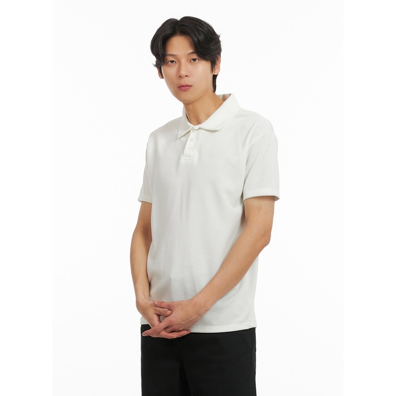 Men’s Basic Short Sleeve Polo Shirt (White) IY416
