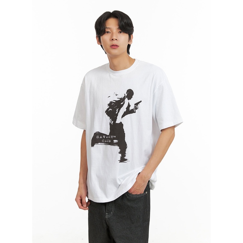 Men’s Graphic T-Shirt IY416|White|Black|M/L