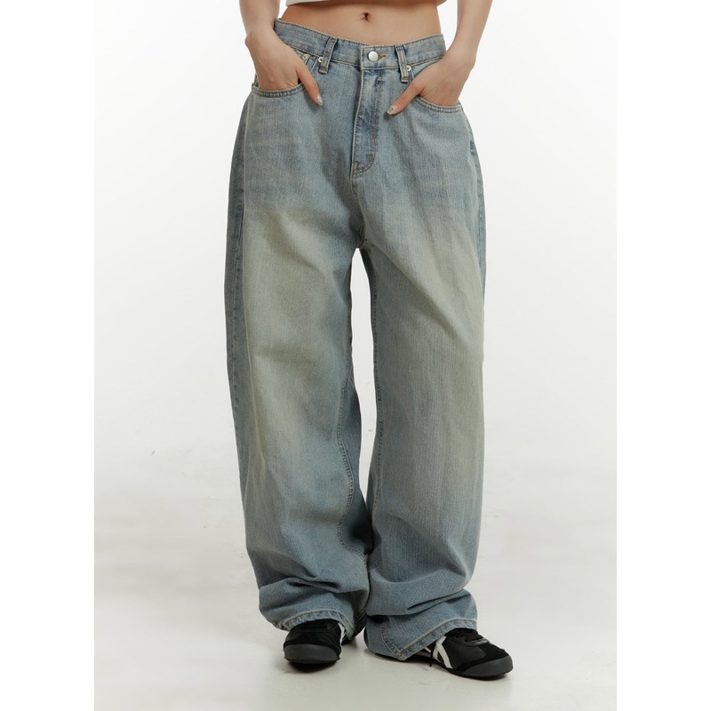 Relaxed Baggy Washed Jeans CY408