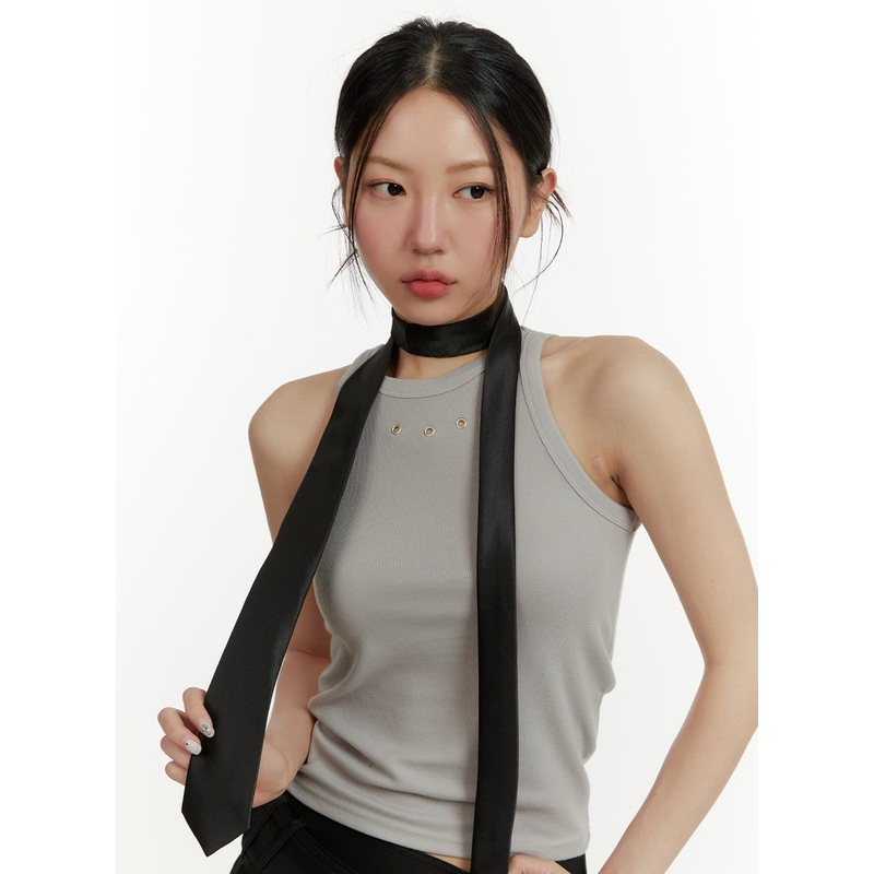 Silky Scarf CY408|Black|Stripe|One Size