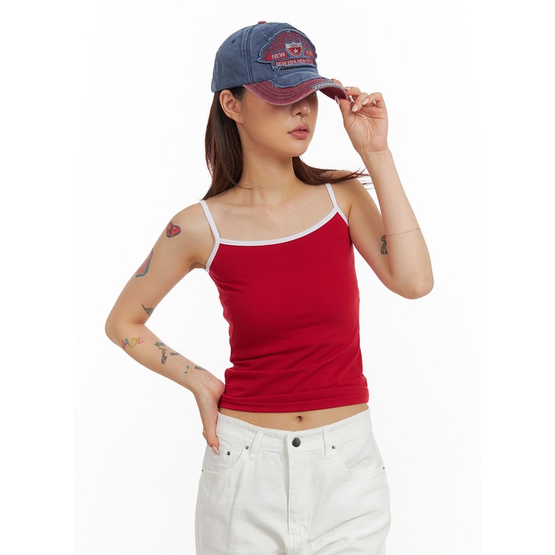 Slim Fit Contrast Cami Top IY410
