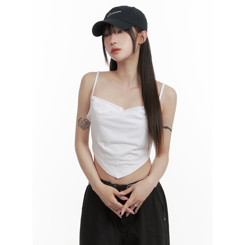 Solid Cami Top CY407|White|Black|Gray|S/M