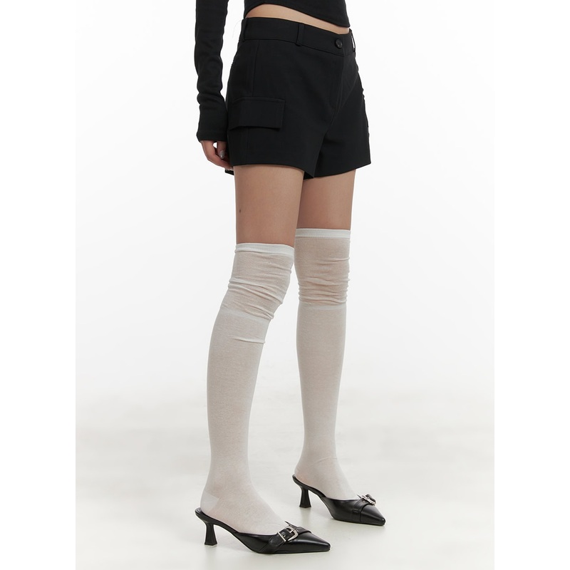 Solid Side Pocket Shorts CY403