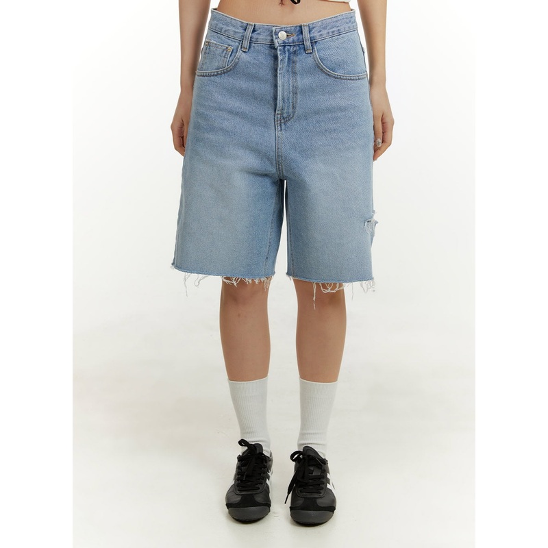 Straight Leg Jorts CY408|Blue|Light blue|S|M|L
