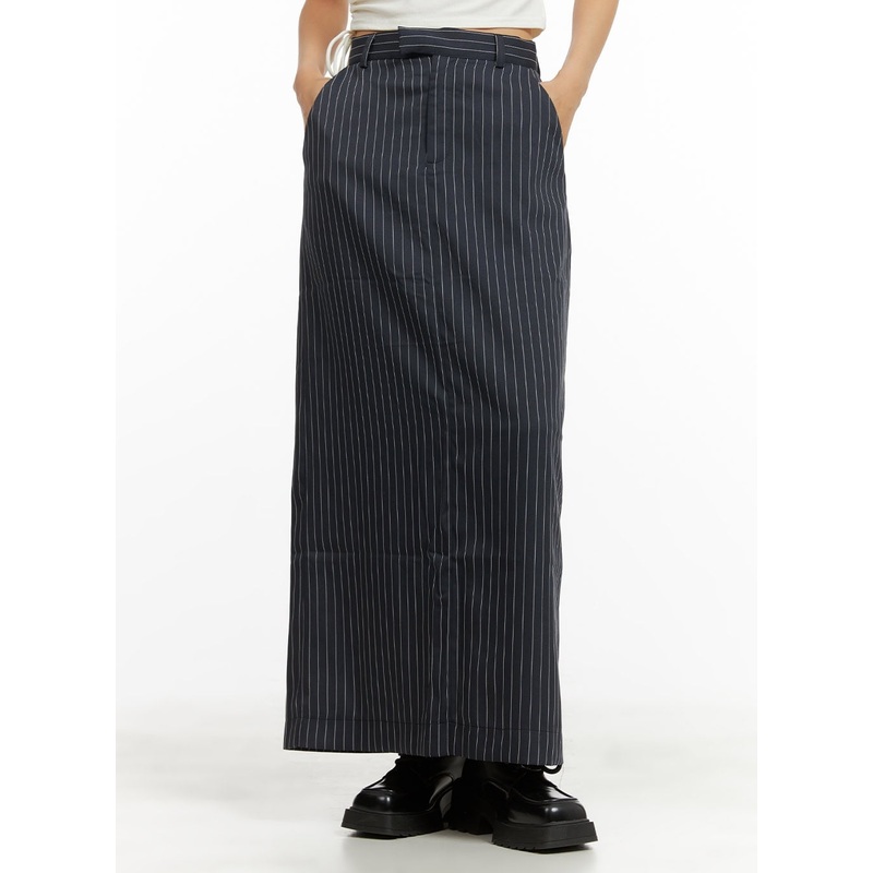 Stripe Maxi Skirt CY423|Dark blue|S|M