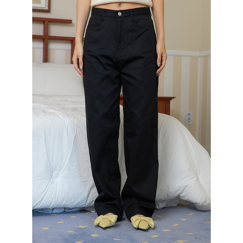 Basic Cotton Straight Leg Pants OY424