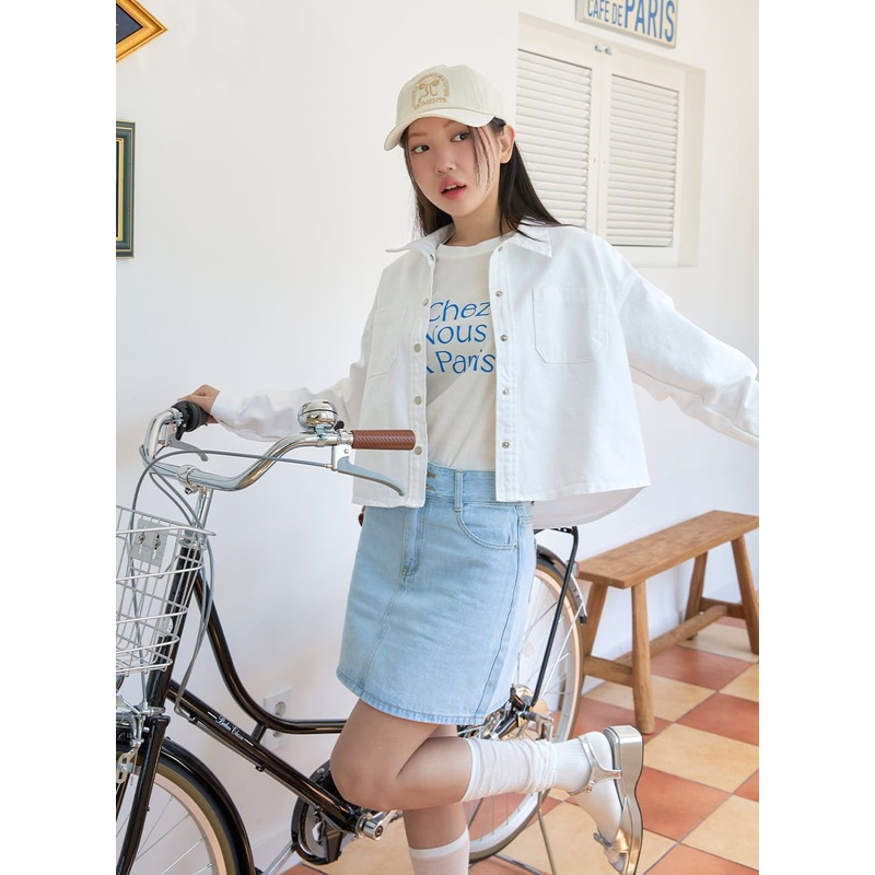 Cotton Collar Crop Jacket OY424