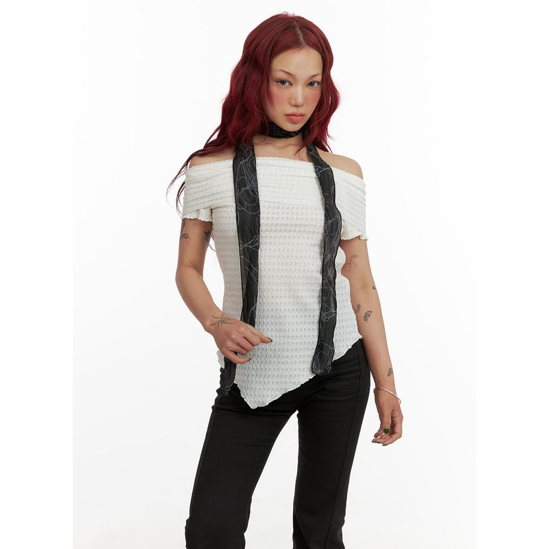 Lace Harmony Off Shoulder Top CY430