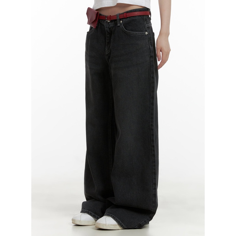 Low Rise Baggy Jeans CU410|Black|Light blue|S|M|L