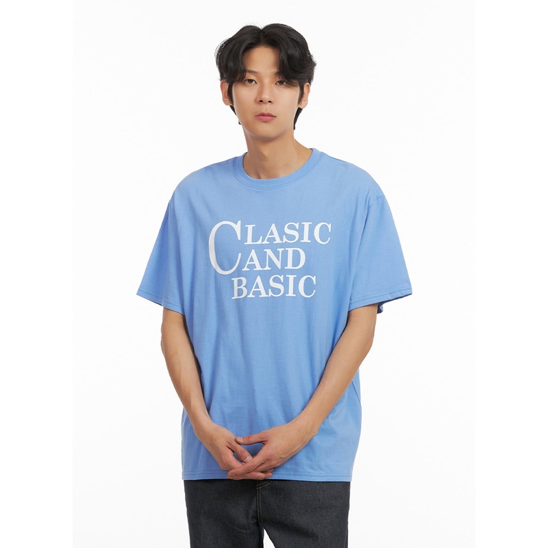 Men’s Graphic Lettering Tee (Light Blue) IY424