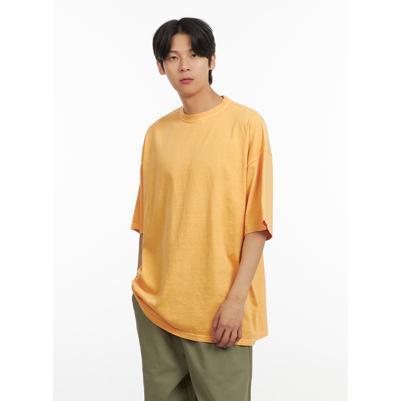 Men’s Oversized T-Shirt IU405|Dark yellow|Black|M/L