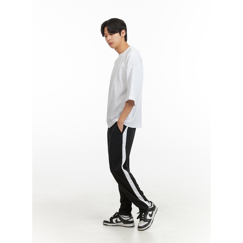 Men’s Solid Contrasting Activewear Pants IU405