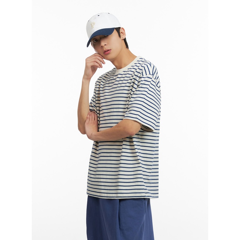 Men’s Striped T-Shirt IY431|Blue|White|Black|M|L