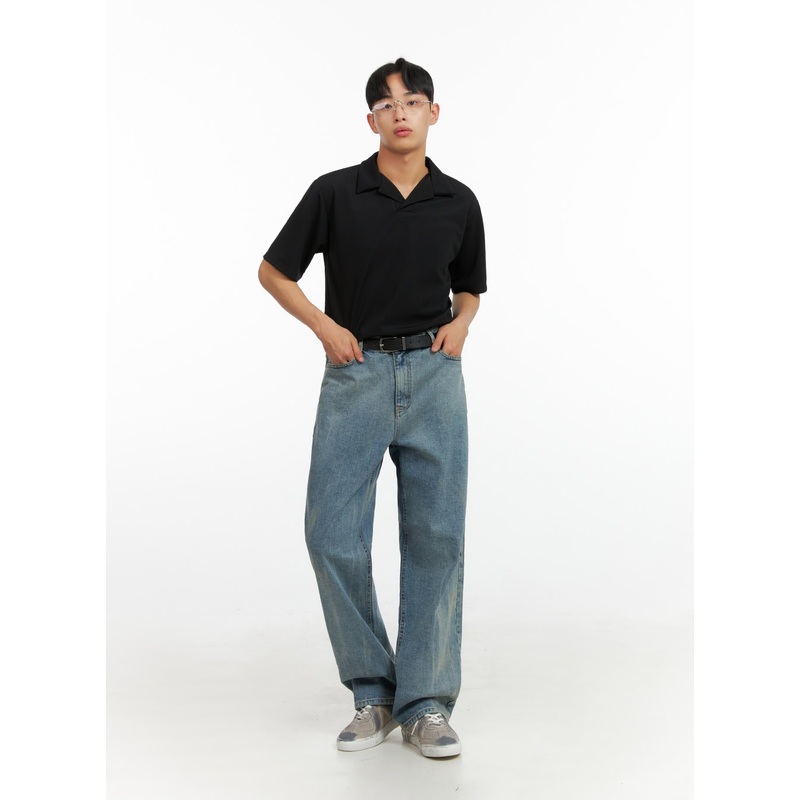 Men’s Vintage Loose Fit Straight Jeans IU412