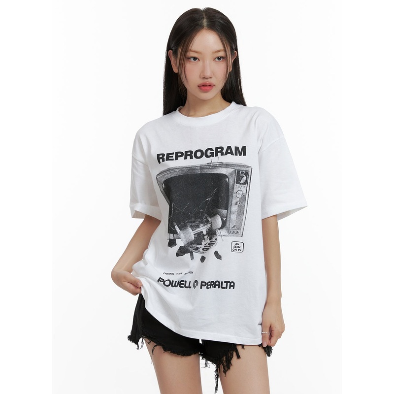 Reprogram Graphic Oversized T-Shirt (Unisex) CU405