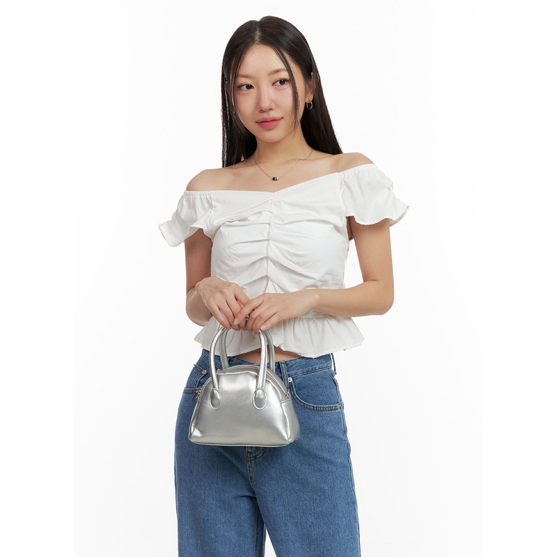 Ruffle Off-Shoulder Crop Blouse OU407