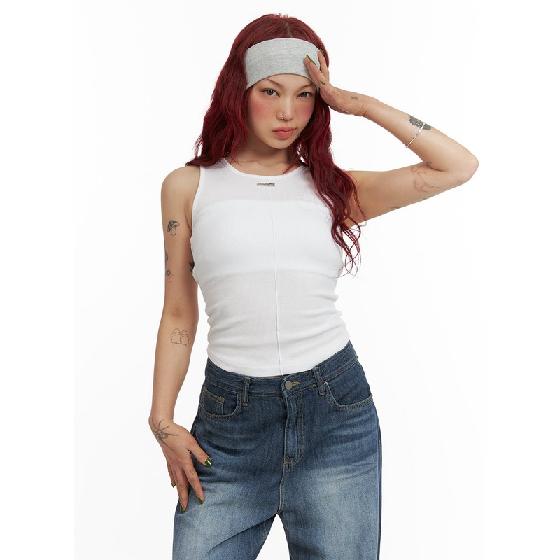 Solid Tank Top CY430|White|Gray|Black|S/M